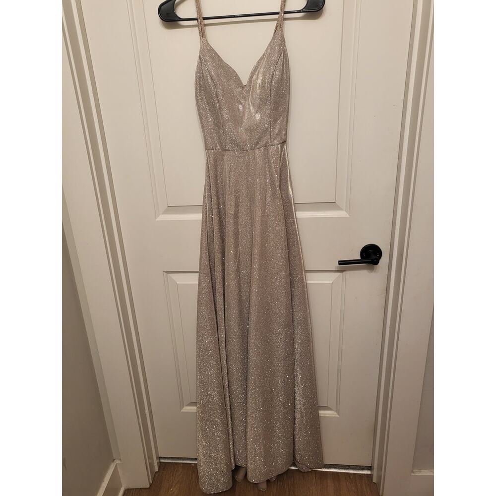 Windsor Sparkly Gold Formal Dress Size 1/2 - Picture 1 of 13